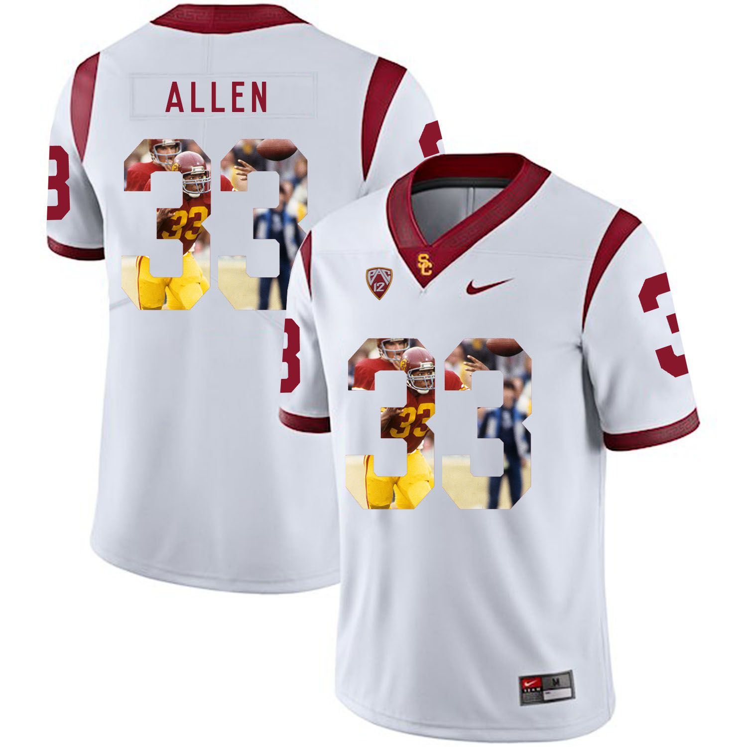 Men USC Trojans 33 Allen White Fashion Edition Customized NCAA Jerseys